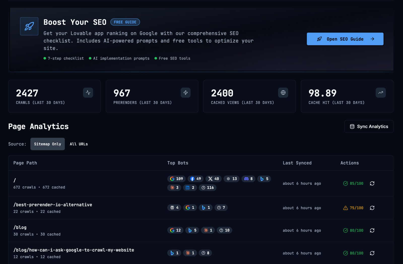 Hado SEO | Prerender.io Alternative